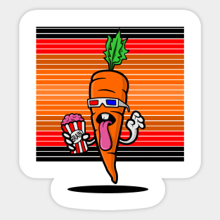 Zombie Brain Food Carrot Sees A Movie Sticker